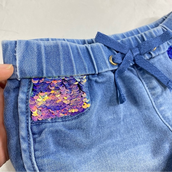 Member’s Mark Girls Sequins Knit Denim Pull-On Shorts - Picture 5 of 5